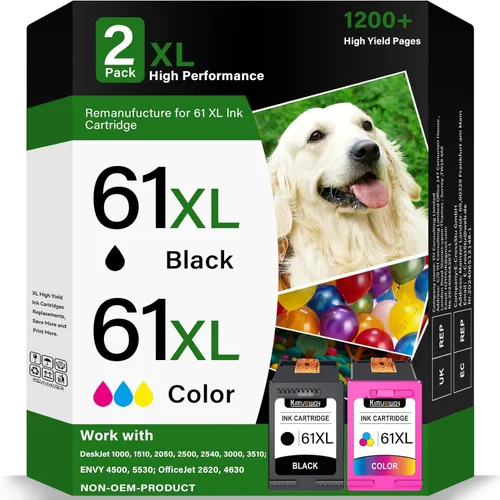 Paquete combinado de cartuchos de tinta 61 XL para impresora HP - Reemplazo para tinta HP 61 XL negra y color para cartucho de tinta HP61 compatible