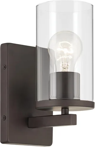 Miniatura 33 de Kichler Crosby 45495NI - Aplique de pared de 9.25 pulgadas en níquel cepillado, 1 luz contemporánea para pasillo o baño con cristal de ópalo