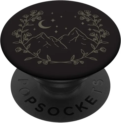Miniatura 6 de Verde oliva - PopSockets MagSafe PopGrip floral bohemio con diseño de luna y montaña para iPhone