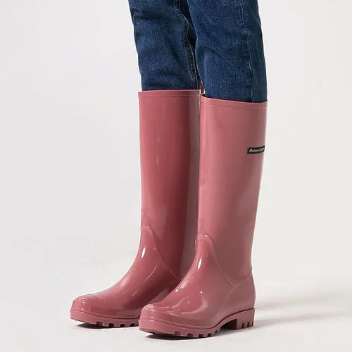 Miniatura 4 de planone Botas de lluvia altas de moda para mujer, impermeables, botas ligeras para jardín al aire libre, botas de lodo para damas, zapatos