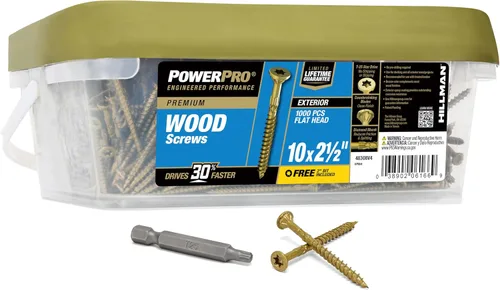 Miniatura 11 de Power Pro Tornillos de madera para exteriores de alta calidad, tornillos de cubierta multiusos #10 x 5 pulgadas para proyectos al aire libre, broca