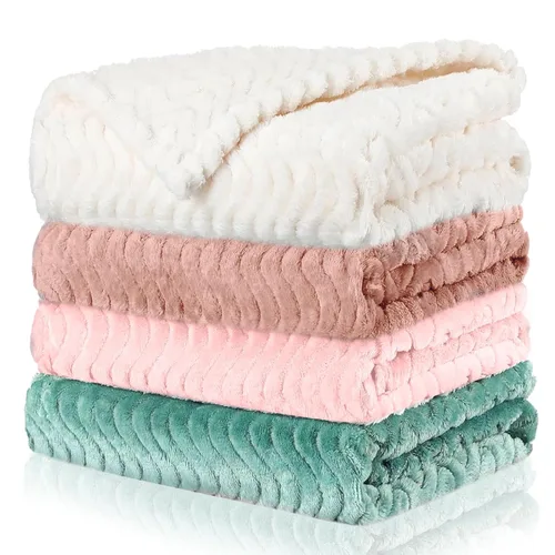 Miniatura 19 de Frienda Manta mullida para bebé, 4 piezas, manta mullida para niños y niñas, suave y cálida para bebés, recién nacidos, suministros de cama