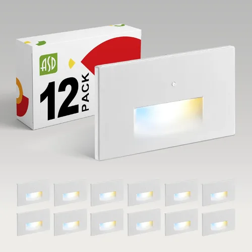 Miniatura 11 de ASD LED Luminaria de Escalera Empotrada, Iluminación de Pasada al Aire Libre del Atardecer al Amanecer 3CCT, Sensor de Movimiento, Fotocélula