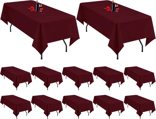 Miniatura 16 de 12 manteles redondos negros de poliéster de 120 pulgadas, resistentes a las arrugas, lavables, para bodas, fiestas, restaurantes, bufés