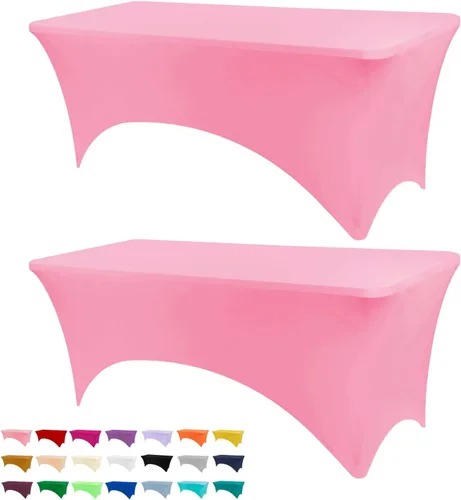 Miniatura 20 de BDDC - Fundas de mesa para mesas de 6 pies, manteles elásticos lavables y resistentes a las arrugas de color azul real de 6 pies para eventos