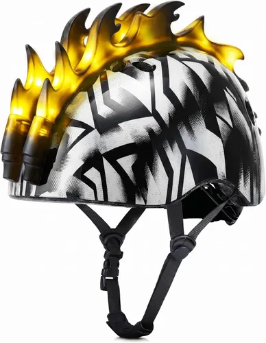 Miniatura 10 de Casco de bicicleta para niños pequeños con luces LED, casco para niños varones de 3 a 8 años, cascos de bicicleta ajustables para niños pequeños Azul