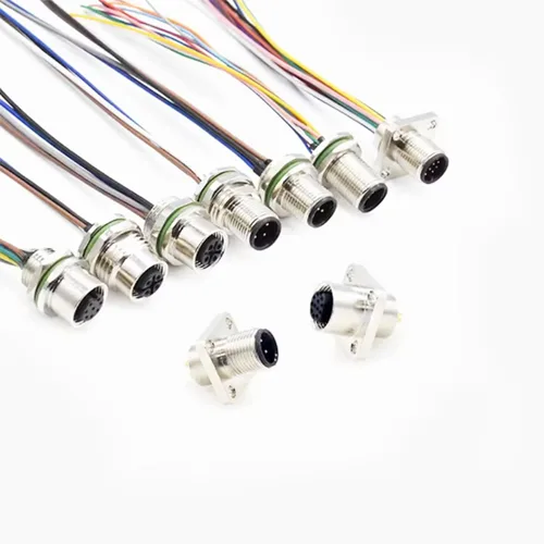 Miniatura 5 de Cable conector macho M12 de 5 pines, un cable de montaje trasero recto codificado impermeable enchufe de aviación macho sin blindaje Cable eléctrico