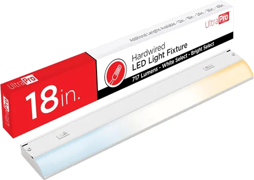 Ultrapro Ultrapro 18in. Accesorio de luz LED de cable directo, blanco seleccionable, brillo selectable, tira de luz LED, iluminación de gabinete,