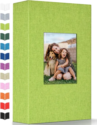 Miniatura 45 de Álbum de fotos Artfeel 4x6 con 300 bolsillos, álbumes de fotos deslizables, libro de memorias con cubierta de lino y ventana frontal, libro de fotos