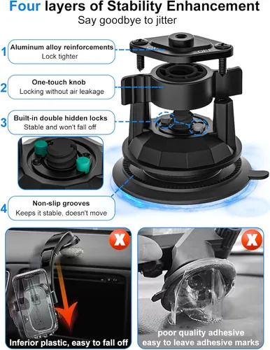 Miniatura 5 de Soporte para tablet Sunroof para coche/camión [último antivibración] Soporte para tableta, parabrisas y ventana, para camioneta, automóvil