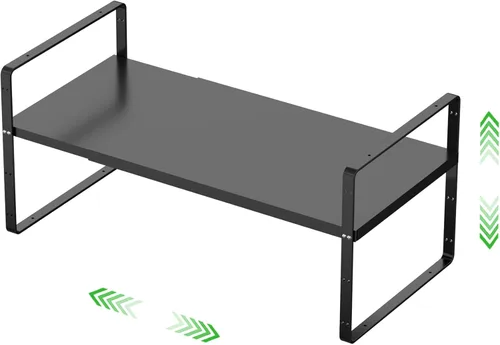 Estante de almacenamiento expandible para gabinete, organizador apilable para cocina, baño, despensa, armario de especias, encimera, escritorio de