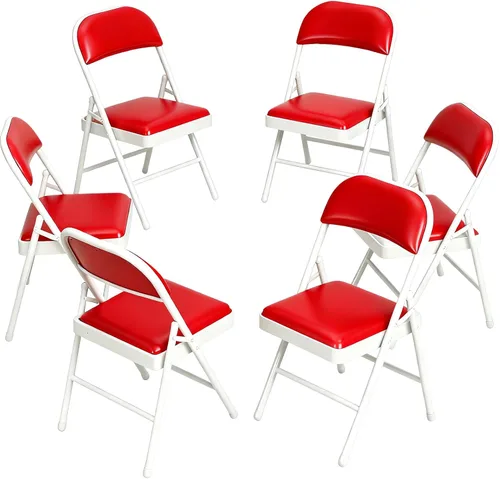 Miniatura 8 de Juego de sillas plegables acolchadas, sillas plegables ligeras, sillas plegables resistentes para comedor, cocina, patio de jardín, fiestas y Negro