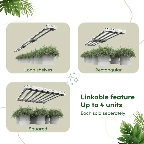 Miniatura 2 de Luz LED de crecimiento de espectro completo modular enlazable 5000K luz diurna + 660 nm lámpara de iluminación roja para plantas