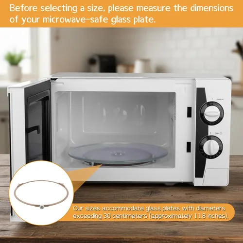 Miniatura 3 de Anillo giratorio de microondas de 8.74 pulgadas con rodillos de 0.591 in, anillo universal para horno de microondas, bandeja giratoria de repuesto