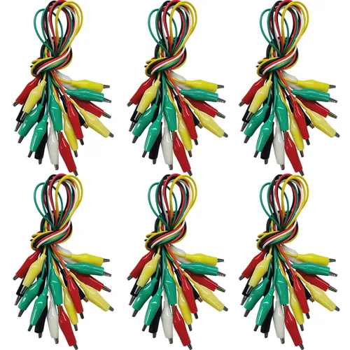 Miniatura 11 de 10 clips eléctricos de cocodrilo de alta calidad, 5 cables de prueba de colores con sondas de prueba, cables de puente de cocodrilo con clips