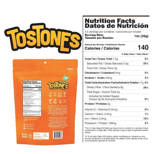 Miniatura 2 de TOSTONES, plátanos verdes, bolsa resellable, chips crujientes, plátanos, aceite de palma y sal, 3.53 onzas por unidad, 3.53 onzas por unidad, sabor