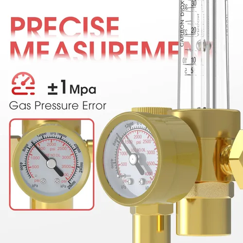 Miniatura 2 de YESWELDER Medidor de Flujo de Argón/CO2 MIG TIG Regulador de Gas Indicador de Soldadura