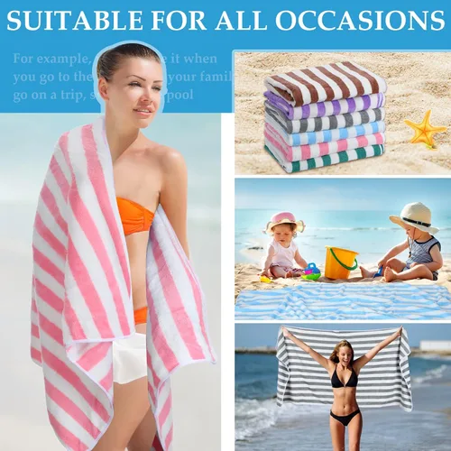 Miniatura 3 de Moukeren Paquete de 30 toallas de playa de gran tamaño, absorbentes, de secado rápido, toallas grandes y suaves para piscina, toallas de viaje de 59