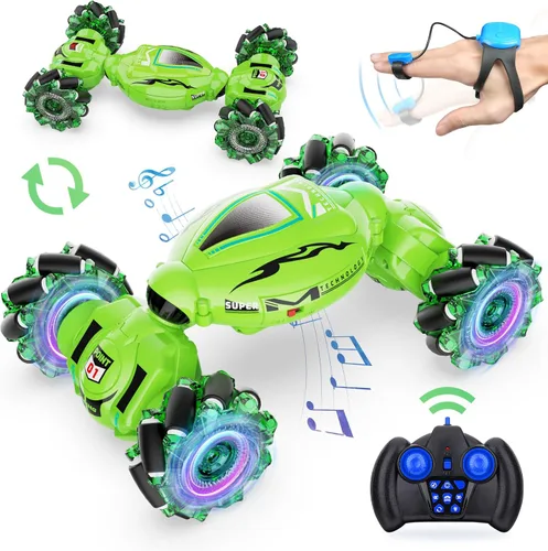 Nitigo Gesture - Coche RC controlado por gestos, juguetes de coches RC controlados a mano para niños y niñas de 6-12, 2.4GHz rotación 360° 4WD coche