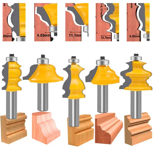 Miniatura 6 de TAIWAIN Router Bit Set 1/4 Inch Shank 3PCS Tongue Groove Edging Router Bits Sets Raised Panel Wood Milling Cutter Tool Door Drawer Cabinet