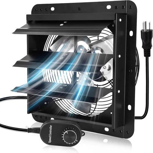 Miniatura 9 de Criditpid Ventilador Extractor de Pared con Persiana de 7 Pulgadas, Ventilador Extractor de Cocina con Interruptor de Encendido/Apagado para Ático