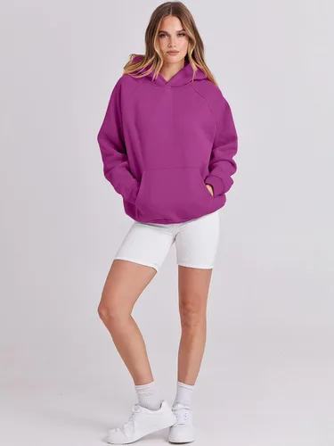 Miniatura 120 de ANRABESS - Sudaderas con capucha para mujer, sobre talla, de vellón de manga larga, modelo de 2024, para otoño