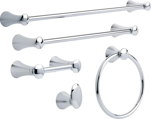 Miniatura 3 de Delta Lahara (1-Paquete) Soporte para Rollo de Papel Higiénico de Cromo Pulido para Organización y Almacenamiento en el Baño Soporte Pivotante