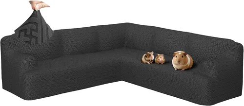 Miniatura 24 de Fundas para sofá seccional en forma de L de 1 pieza, fundas de esquina elásticas para sofá, funda de sofá antideslizante, lavable, fundas de sofá