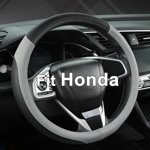 Miniatura 12 de West Llama Funda personalizada para volante de automóvil para Honda Civic, CR-Z, Insight, S2000, 14-14.25 pulgadas (negro, tamaño pequeño)
