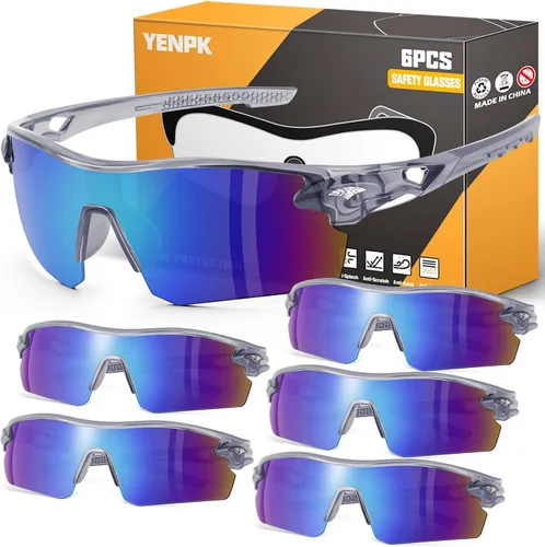 Paquete de 6 lentes de seguridad, ANSI Z87.1+gafas protectoras UV, resistentes a los impactos y antiarañazos, para hombres y mujeres