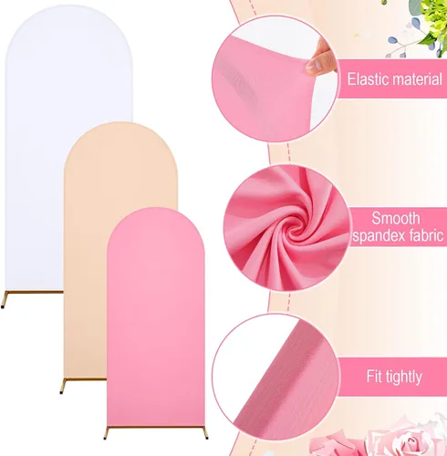 Miniatura 4 de Gisafai Juego de 6 soportes de metal para telón de fondo de arco y cubierta de arco de boda Chiara con cubierta de elastano para decoración de bodas