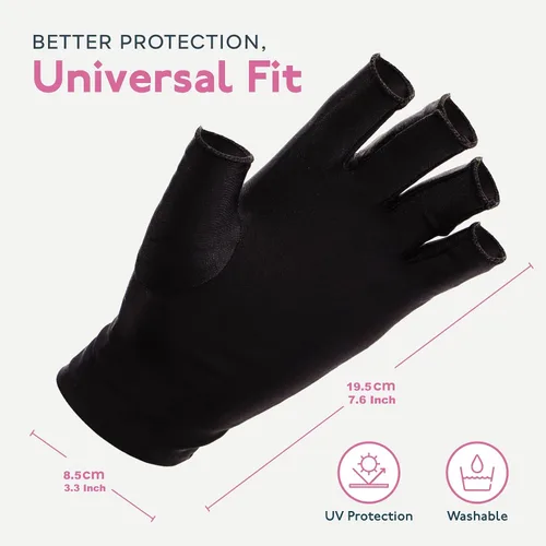 Miniatura 6 de SUNUV Lámpara de uñas LED UV, guantes de luz UV para uñas de gel, guantes sin dedos con protección UV, secador de uñas para lámpara de curado