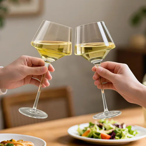 Miniatura 8 de Juego de 4 copas de vino tinto, elegantes copas de vino de tallo largo de 15 onzas en caja de regalo, cristalería de primera calidad para bodas