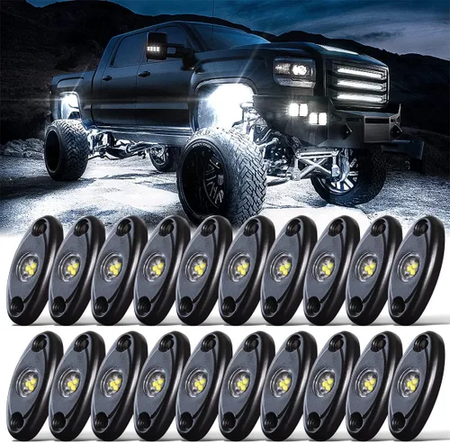 Miniatura 10 de LEDMIRCY Luces LED de roca blancas, 6 piezas para Je ep todoterreno, camiones, RZR, barco, ATV, UTV, SUV, luces de neón bajo la carrocería, Trail