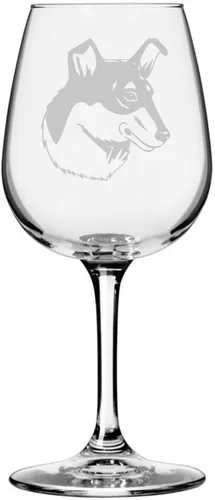 Miniatura 58 de Copa de vino de 12.75 onzas con diseño de perro grabado