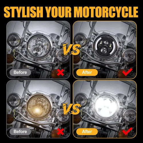 Miniatura 3 de Faros Delanteros LED de 7 Pulgadas con Aprobación DOT para Proyector Daymaker 2880lm Chip CREE & Philips para Harley Davidson, Faro-2