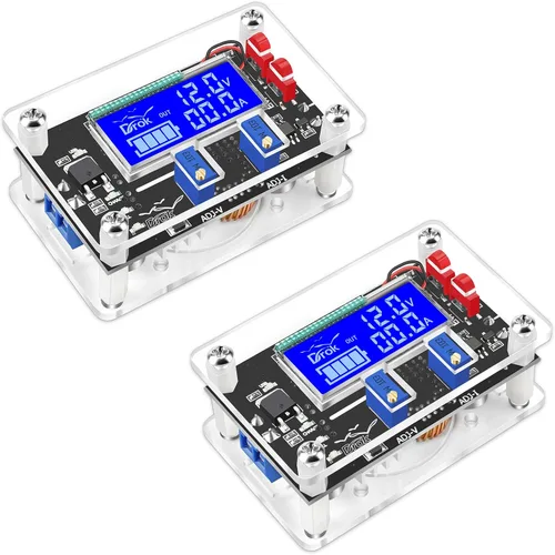 Miniatura 12 de DROK Regulador de voltaje Buck Boost, DROK DC 6-30V a DC 0.5-30V Convertidor de voltaje ajustable de 5V 12V 24V, módulo transformador de 4A 60W