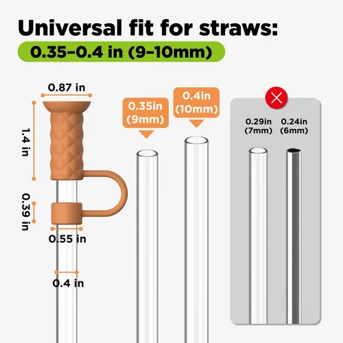 Miniatura 6 de 6 piezas de tapas para pajita con base de succión, tapas para pajita de 0.4in/10mm para vaso Stanley 30/40 oz, multicolor Varios