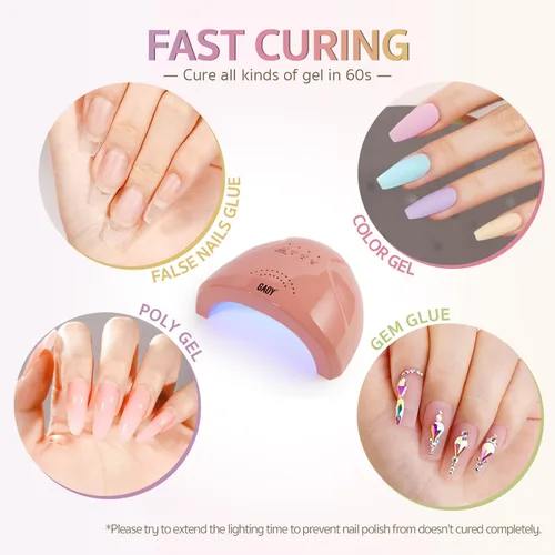 Miniatura 2 de GAOY Lámpara de uñas LED UV, luz UV para esmalte de gel, secador de uñas profesional con sensor automático, 3 temporizadores y modo sensible, rosa