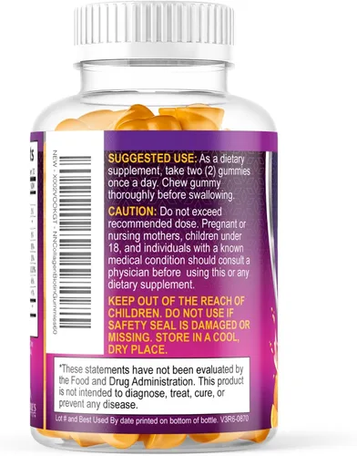 Miniatura 8 de Gomitas de colágeno – 2500 mcg de biotina por porción – Suplemento completo de colágeno con péptidos hidrolizados tipo I y III, biotina, zinc