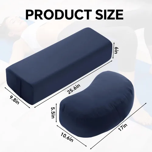 Miniatura 2 de MABOZOO Almohada de yoga de 2 piezas Azul