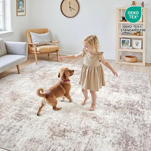 Miniatura 4 de Alfombras 5x7 para sala de estar: gran alfombra suave lavable, moderna, abstracta, antideslizante, sin desprendimiento, para interiores, delgada