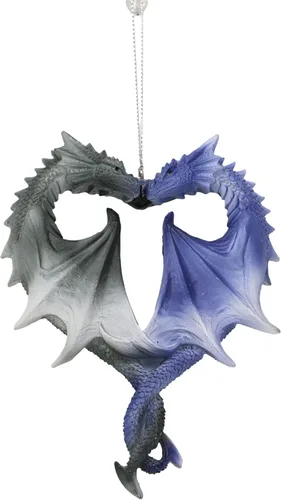 Miniatura 9 de Ebros Gift Anne Stokes - Figura decorativa de árbol de fantasía de dragones, dragones de fuego y hielo, adornos de Halloween o Navidad, escultura