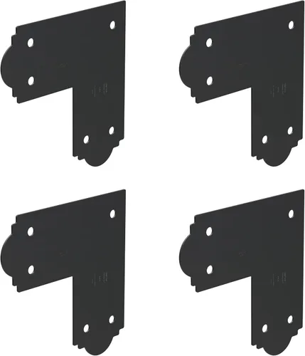 Miniatura 2 de Simpson Strong-Tie APL6 Outdoor Accents Mission Collection ZMAX, correa L con recubrimiento en polvo negro para 6 x 6 - Paquete de 4