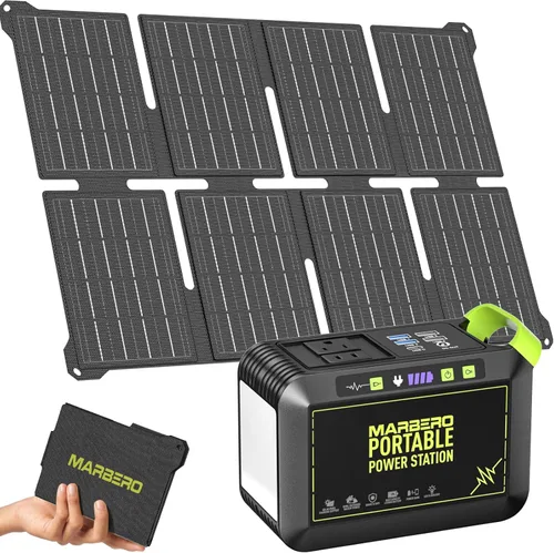 Miniatura 13 de MARBERO Generador solar de 88.8 Wh con panel solar de 21 W incluido estación de energía portátil 80 W 110 V 120 W máximo para acampar al aire libre