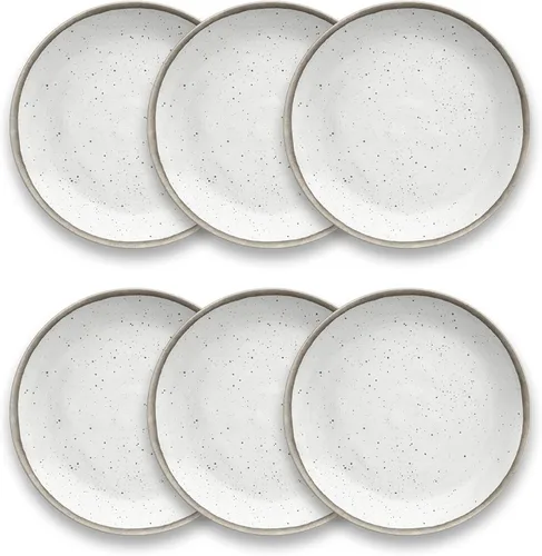 TarHong Retreat Pottery - Platos de ensalada de bambú blanco, 8.5 pulgadas de diámetro, mezcla patentada de materiales de fusión (bambú en polvo y