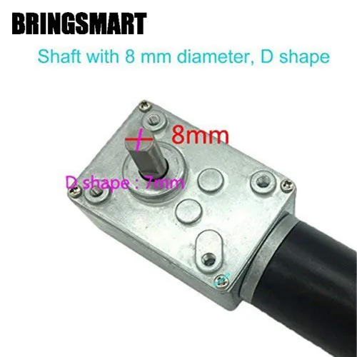Miniatura 5 de BRINGSMART Motor de engranaje helicoidal de 12V 12rpm DC con controlador de velocidad PWM 73.9 lbs.cm alto par autobloqueo invertido Mini Turbina