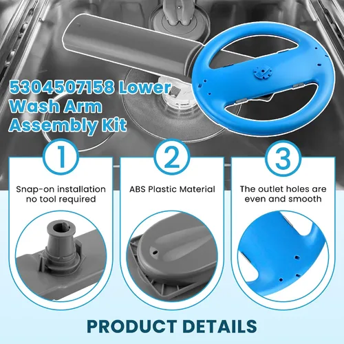 Miniatura 4 de Conjunto de brazo de pulverización para lavavajillas mejorado 5304507158 Compatible con brazo de pulverización de lavavajillas Frigi-daire
