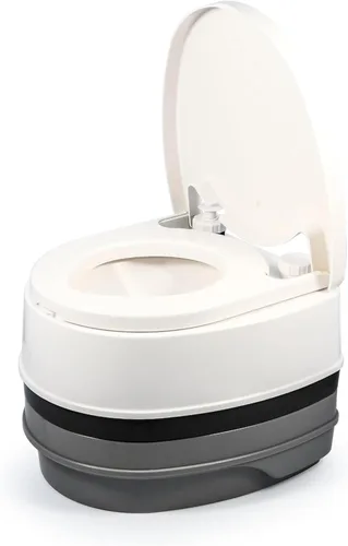 Miniatura 15 de Camco Inodoro de Viaje Premium para RV - Cuenta con un tanque de retención desmontable de 5.3 galones, diseño de descarga por bomba y cierre