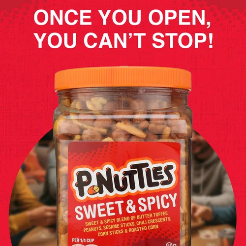 Miniatura 5 de P-Nuttles Sweet & Spicy Snack Mix, tarro de 36 onzas (paquete de 1) – Mezcla de barra ideal – Cacahuetes cubiertos de caramelo de mantequilla